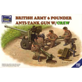 Kit Modello British Army 6 Pounder fanteria anticarro Gun con equipaggio (4 cifre)