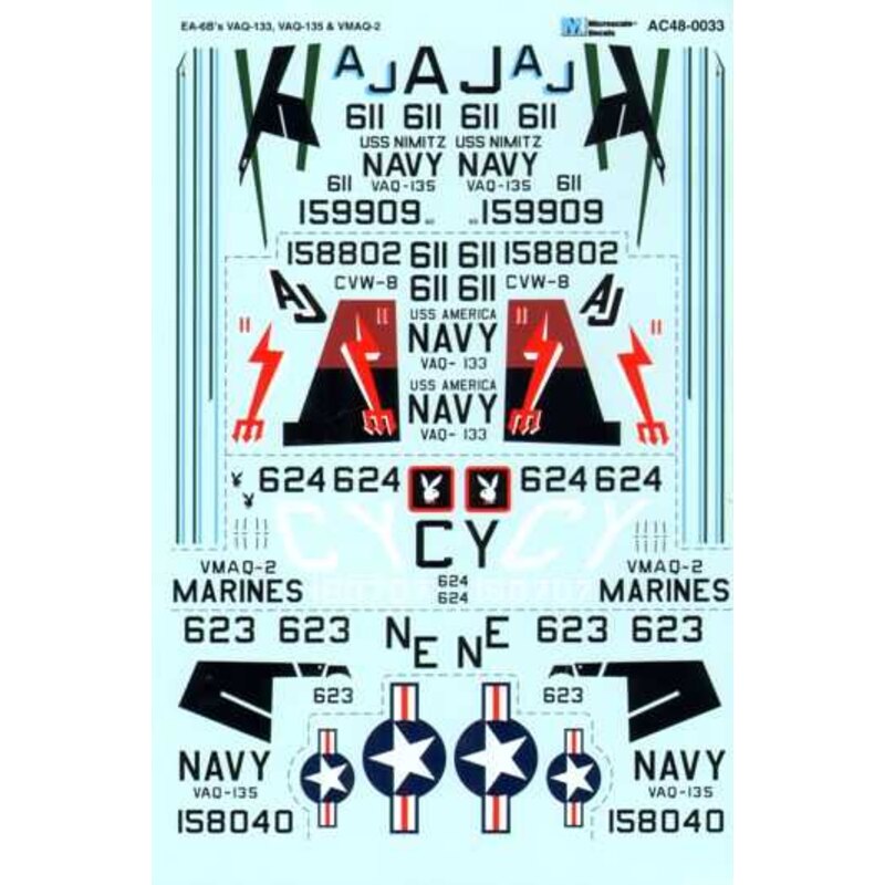 Decalcomania Grumman EA-6B VAQ-133, VAQ-135 e VMAQ-2