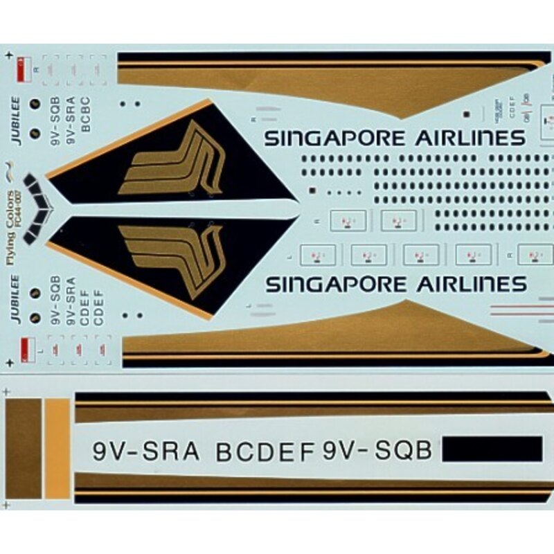 Decalcomania Boeing 777 SINGAPORE AIRLINES (RR) Jubilee. 9V-SQB etc