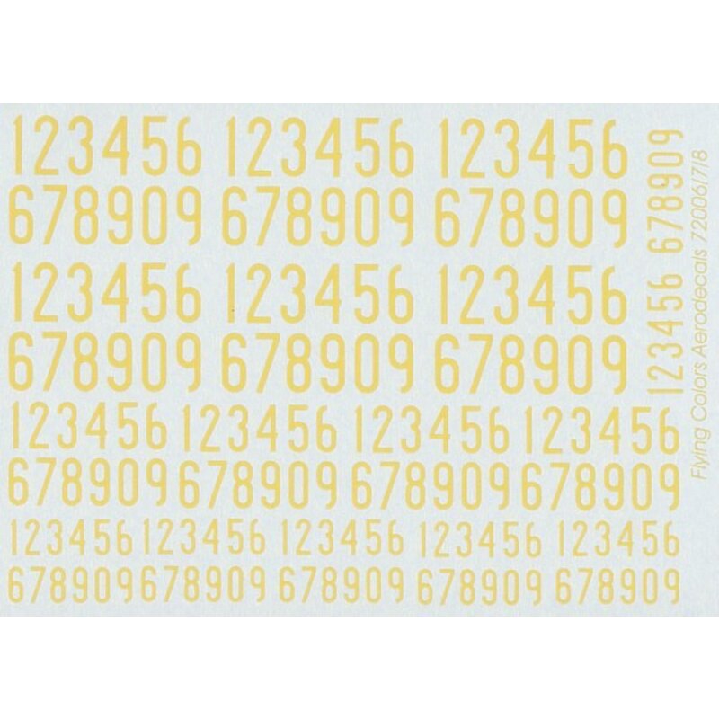 Decalcomania 1936-62 Swedish Narrow Numerals/ Yellow