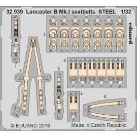 Avro Lancaster B Mk.I cinture di sicurezza STEEL (progettato per essere utilizzato con i kit di modelli Hong Kong)