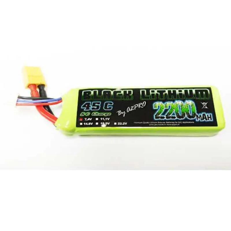 Battery LiPo Black Lithium 2200mAh 45C 2S