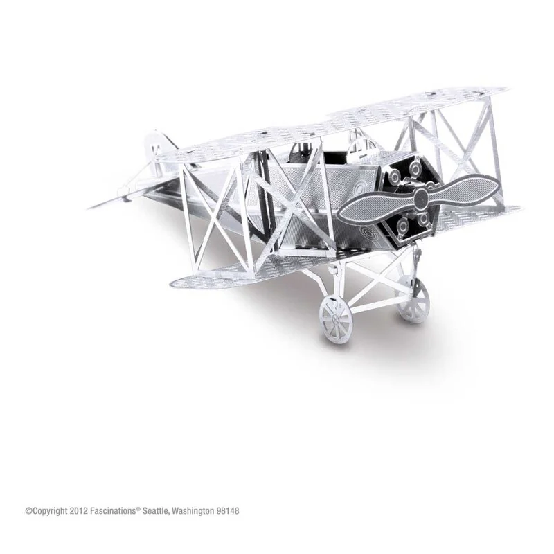 MetalEarth Aviation: FOKKER D-VII 6.44x6.44x3.17cm, modello in metallo 3D con 1 foglio, su carta 12x17cm, 14+