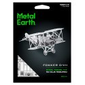 MetalEarth Aviation: FOKKER D-VII 6.44x6.44x3.17cm, modello in metallo 3D con 1 foglio, su carta 12x17cm, 14+