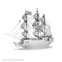 Barche di MetalEarth: BOAT PIRATE THE PEARL NERO 9.91x7.92x1.78cm, modello in metallo 3D con 2 fogli, su carta 12x17cm, 14+