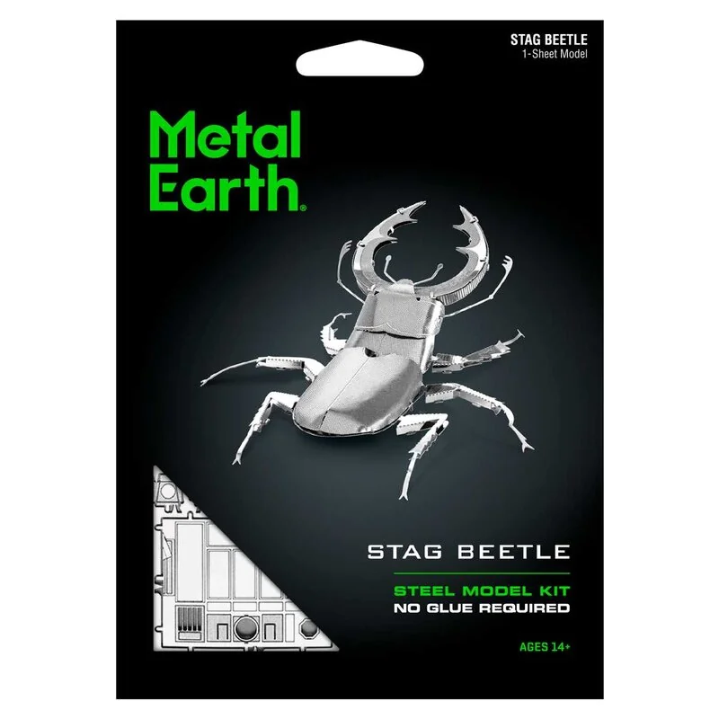 MetalEarth Insetti: COLÉOPTER 7.3x5.8x1.7cm, modello in metallo 3D con 1 foglio, su carta 12x17cm, 14+