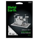 MetalEarth Music: SET OF BATTERY 8.2x5.5x5.2cm, modello in metallo 3D con 2 fogli, su carta 12x17cm, 14+