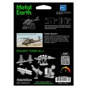 MetalEarth Aviation: AH-64 APACHE 12.2x12.2x5.5cm, modello metallo 3D con 2 fogli, su carta 12x17cm, 14+