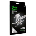 MetalEarth: ICONX - DRAGON argento, modello metallo 3D con 3 fogli, scatola 13,5x22x2cm, 14+