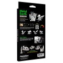 MetalEarth: ICONX - DRAGON argento, modello metallo 3D con 3 fogli, scatola 13,5x22x2cm, 14+