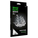 MetalEarth: ICONX - PIRATE BOAT THE PEARL NERO 14.61x4.45x11.43cm, modello in metallo 3D con 2 fogli, in scatola 13,5x22x2cm, 14