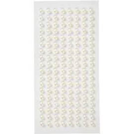 Mezze perle, bianco, diam: 5 mm, 144pz