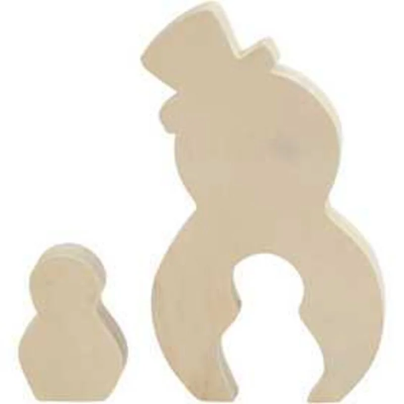 Figura 2 in 1, Pupazzo di neve, H: 7,7+20 cm, l: 5,3+11,3 cm, compensato, 1set, P 2 cm