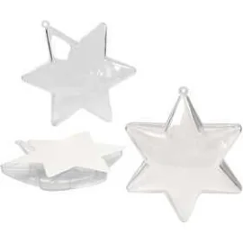 Stella decorativa, H: 10 cm, transparent, 5pz