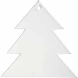 Decorazioni acriliche, albero di Natale, H: 8 cm, spess. 2 mm, 5pz