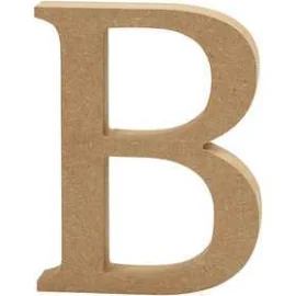 Lettera, B, H: 13 cm, spess. 2 cm, MDF, 1pz