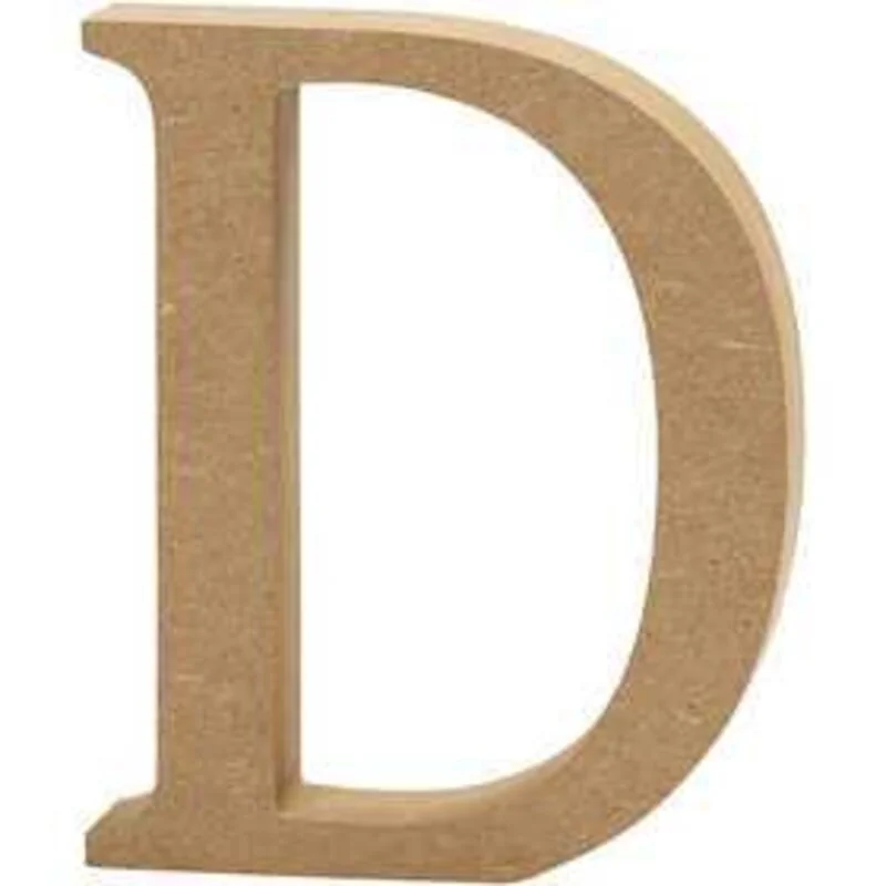 Lettera, D, H: 13 cm, spess. 2 cm, MDF, 1pz