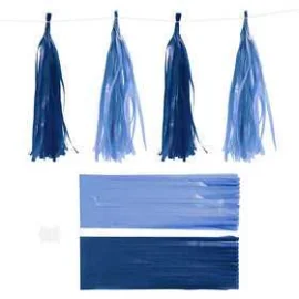 Nappe di carta, blu scuro/azzurro, misura 12x35 cm, 14 g, 12pz