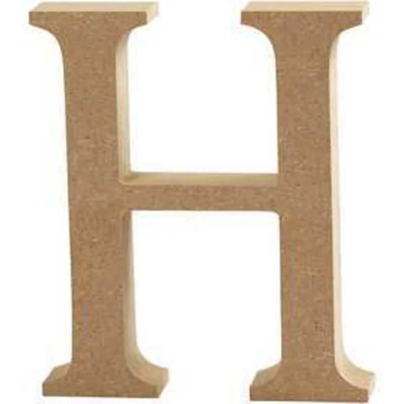 Lettera, H, H: 13 cm, spess. 2 cm, MDF, 1pz