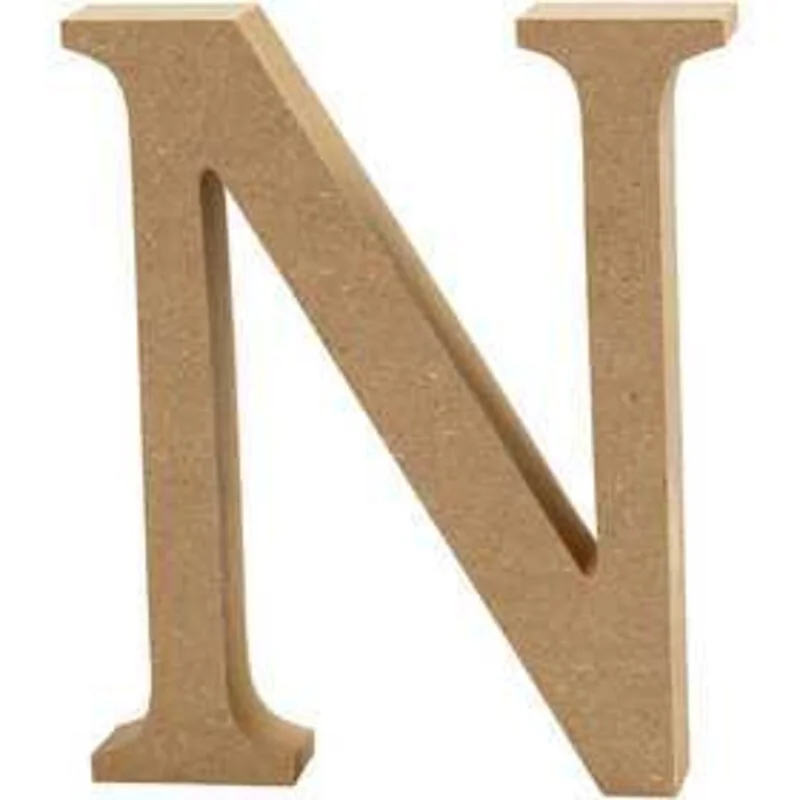 Lettera, N, H: 13 cm, spess. 2 cm, MDF, 1pz