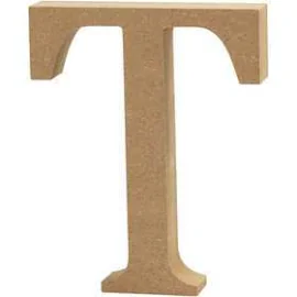 Lettera, T, H: 13 cm, spess. 2 cm, MDF, 1pz