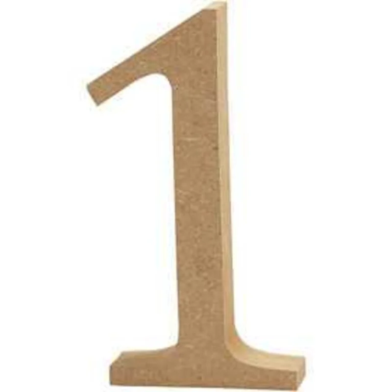 Numero, 1, H: 13 cm, spess. 2 cm, MDF, 1pz