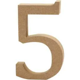 Numero, 5, H: 13 cm, spess. 2 cm, MDF, 1pz