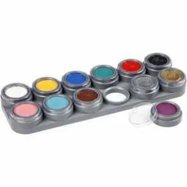 Tavolozza pittura facciale a base d'acqua, colori asst., 12x2,5ml