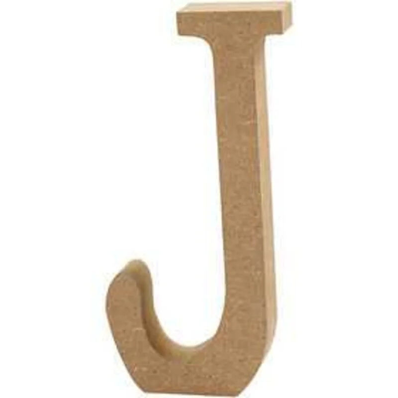 Lettera, J, H: 8 cm, spess. 1,5 cm, MDF, 1pz