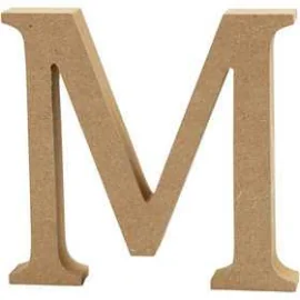 Lettera, M, H: 8 cm, spess. 1,5 cm, MDF, 1pz