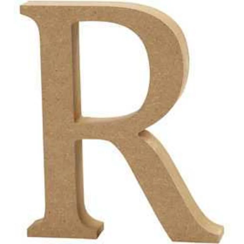 Lettera, R, H: 8 cm, spess. 1,5 cm, MDF, 1pz