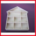 Scaffale a forma di casetta, misura 26x25,2 cm, H: 3,5 cm, Paulownia, 1pz