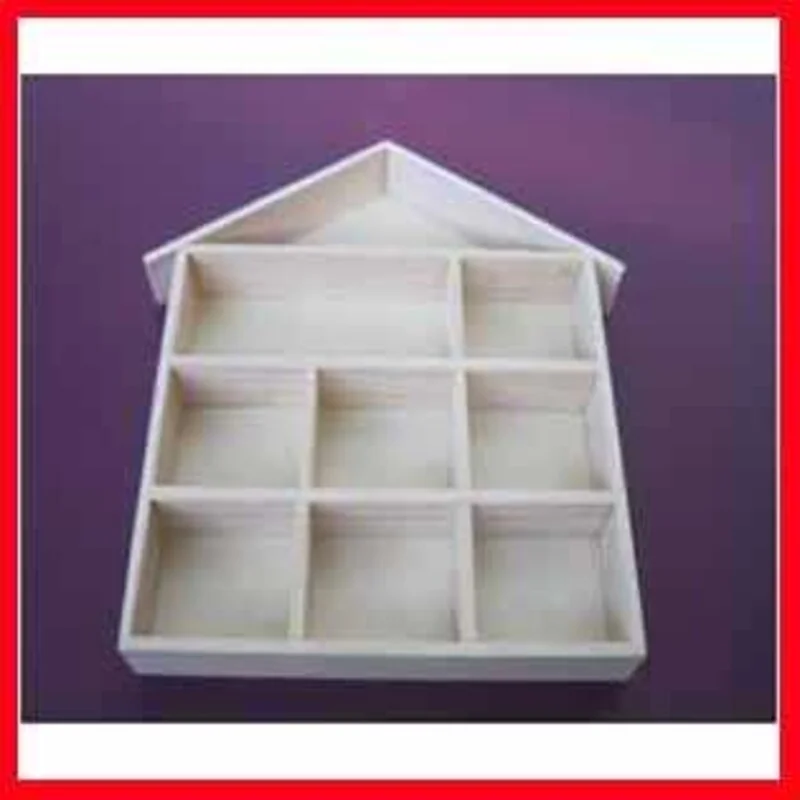 Scaffale a forma di casetta, misura 26x25,2 cm, H: 3,5 cm, Paulownia, 1pz