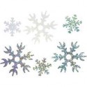 Lustrini , diam: 25+45 mm, azzurro, bianco, argento, fiocco di neve, 30g