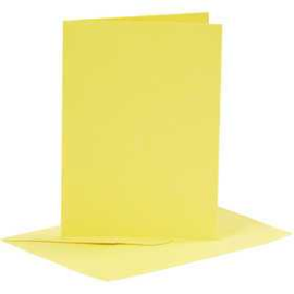 Biglietti e buste, dim. cartoncino 10,5x15 cm, dim. busta 11,5x16,5 cm, giallo, 6set