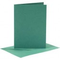 Biglietti e Buste, dim. cartoncino 10,5x15 cm, dim. busta 11,5x16,5 cm, verde scuro, 6set