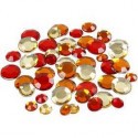 Strass, misura 6+9+12 mm, armonia rosso, rotondo, 360asst.