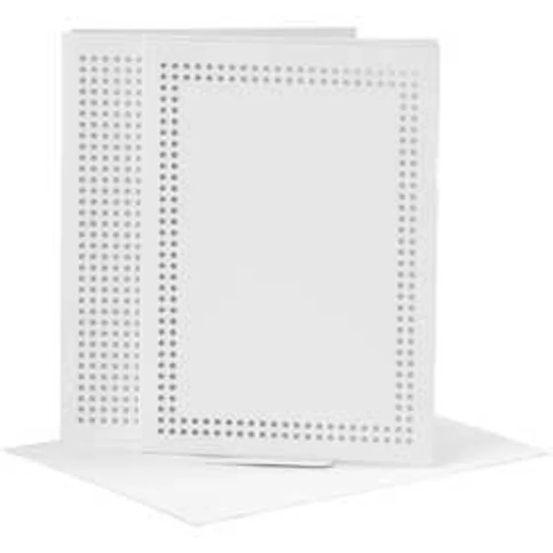 Cartoncino da ricamo, dim. cartoncino 10,5x15 cm, dim. busta 11,5x16 cm, bianco, 6pz