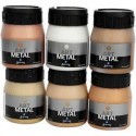 Pittura Art Metal , colori metallici, 6x250ml