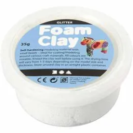 Foam Clay®, bianco, glitter, 35g