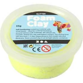 Foam Clay®, giallo, glitter, 35g