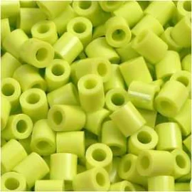 Perline a tubetto, misura 5x5 mm, misura buco 2,5 mm, lime (9), medium, 1100pz