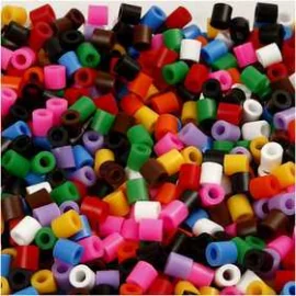 Perline a tubetto, misura 5x5 mm, misura buco 2,5 mm, colori standard, medium, 1100asst.