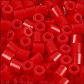 Perline a tubetto, misura 5x5 mm, misura buco 2,5 mm, rosso (57), medium, 6000pz