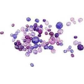 Mix perline sfaccettate, misura 4-12 mm, misura buco 1-2,5 mm, armonia viola, 45g, ca. 170 pz