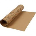 Carta finta pelle, l: 49,5 cm, 350 g/m2, marrone chiaro, stampa floreale, 1m