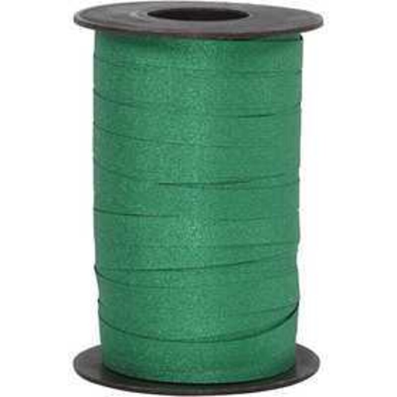 Nastro arricciato, l: 10 mm, verde, glitter, 100m