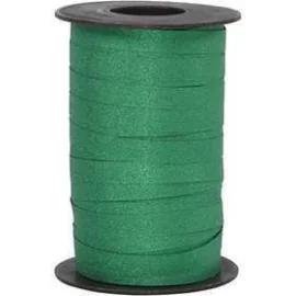 Nastro arricciato, l: 10 mm, verde, glitter, 100m