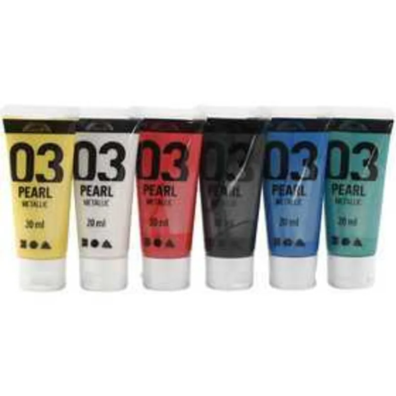 A-Color pittura acrilica, colori standard, 03 - metallico, 6x20ml