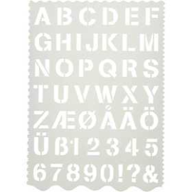 Francobolli, stampi, matrici e accessori Maschera con lettere e numeri, foglio 21x29 cm, H: 2,6 cm, lettere e numeri, 1pz